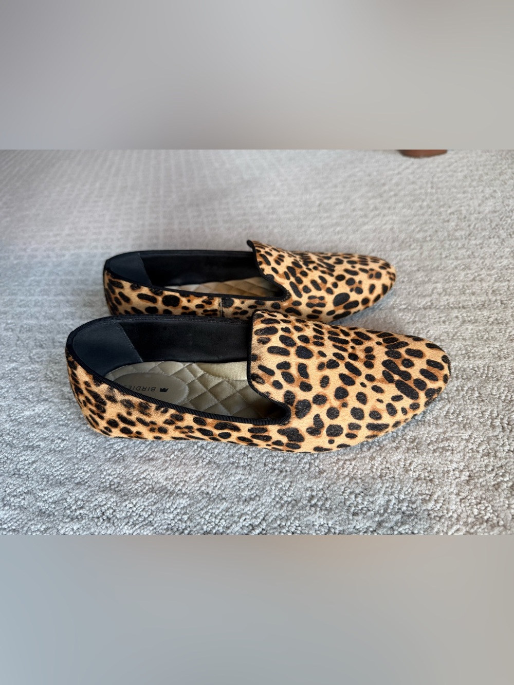 Birdies Leopard Print Slip-On Starling Loafers in Tan and Black